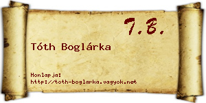 Tóth Boglárka névjegykártya